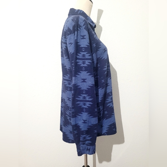 Dickies Women Button-Front Long Sleeve Shirt Southwest Print Medium 100% Cotton - Picture 3 of 10